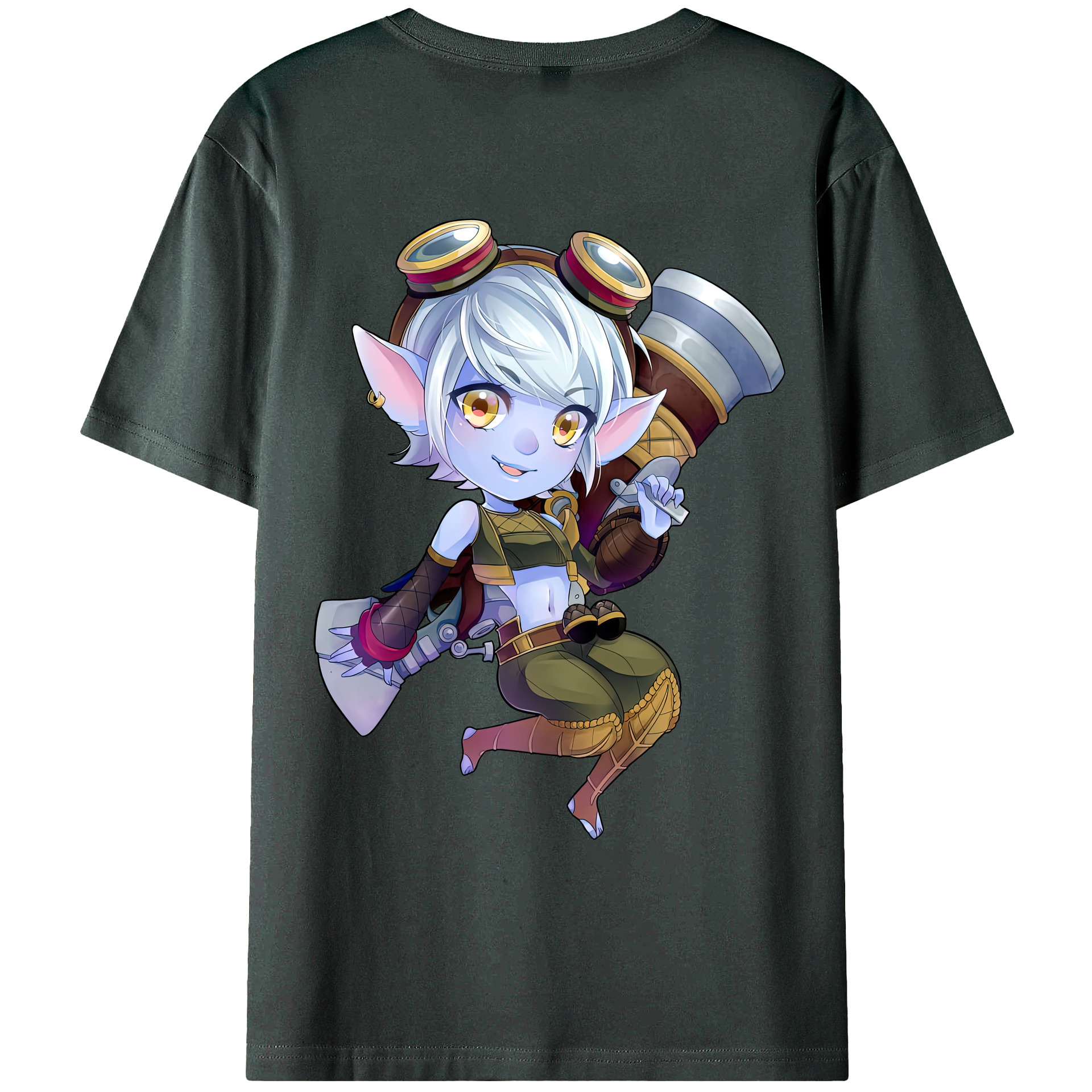（画像用） リーグ・オブ・レジェンド League of Legends LOL 綿100％ メンズ半袖Tシャツ（バックプリント） 通気性